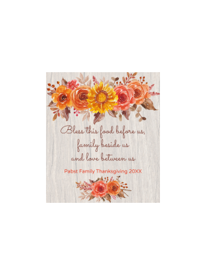 Thanksgiving Floral  Wine Label