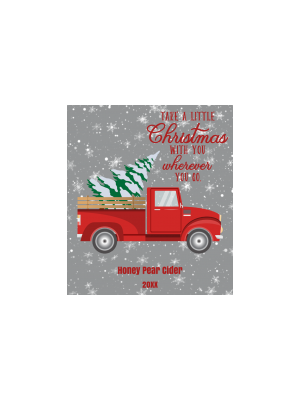 Retro Red Truck Christmas Cider Labels
