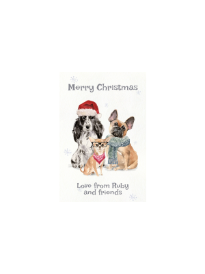 Christmas Dogs Gift Tag Sticker