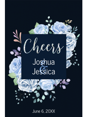 Colorful Floral Cheers Large Wine Label
