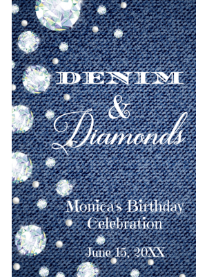 Denim & Diamonds Mini Wine Labels