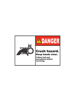 Crush Hazard Keep Hands Clear Safety Label