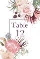 Botanical Floral Wedding Table Number Labels