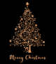 Copper Christmas Tree Champagne Label