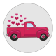 Valentine Retro Truck Circle Sticker