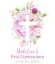 Floral First Communion Champagne Label