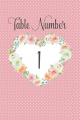 Rose Heart Frame Table Number Labels