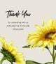 Watercolor Blooming Sunflower Thank You Champagne Label