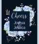 Colorful Floral Cheers Wine Label