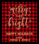 Merry and Bright Buffalo Plaid Wine Label