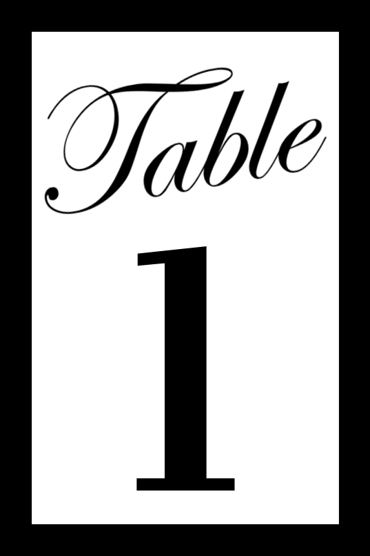 Simple Table Number Table Number Labels