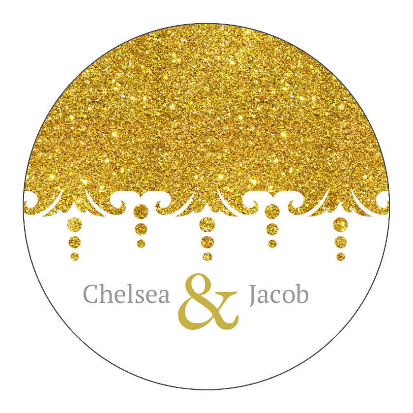 Gold Glitter Circle Sticker By Bottleyourbrand