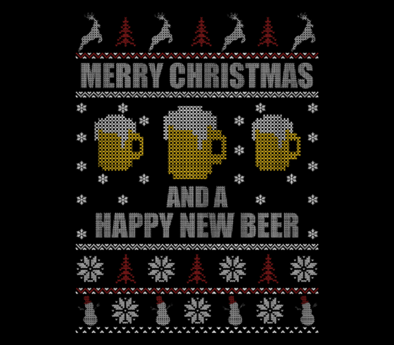 Merry Christmas Happy New Year Beer 