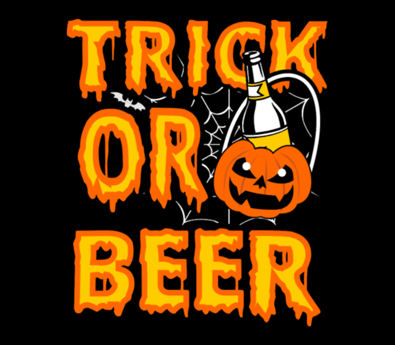 halloween gift for beer lover trick or beer beer label by