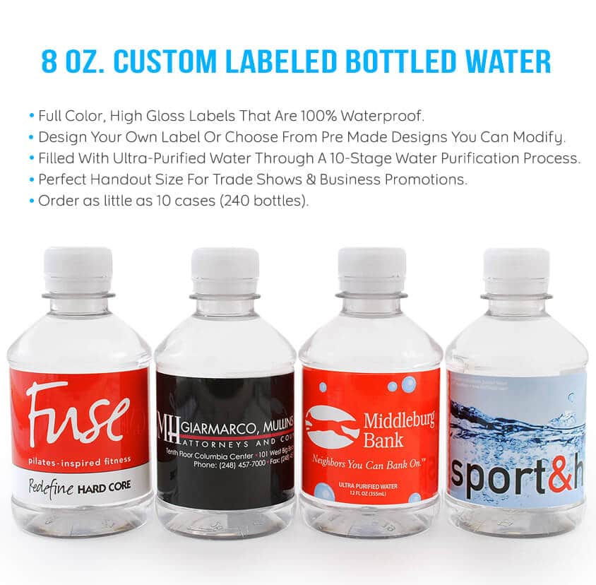 8oz. Size Custom Labeled Bottled Water