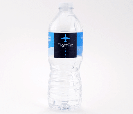 custom label on a pure life bottle