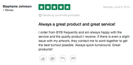 five star review for bottleyourbrand