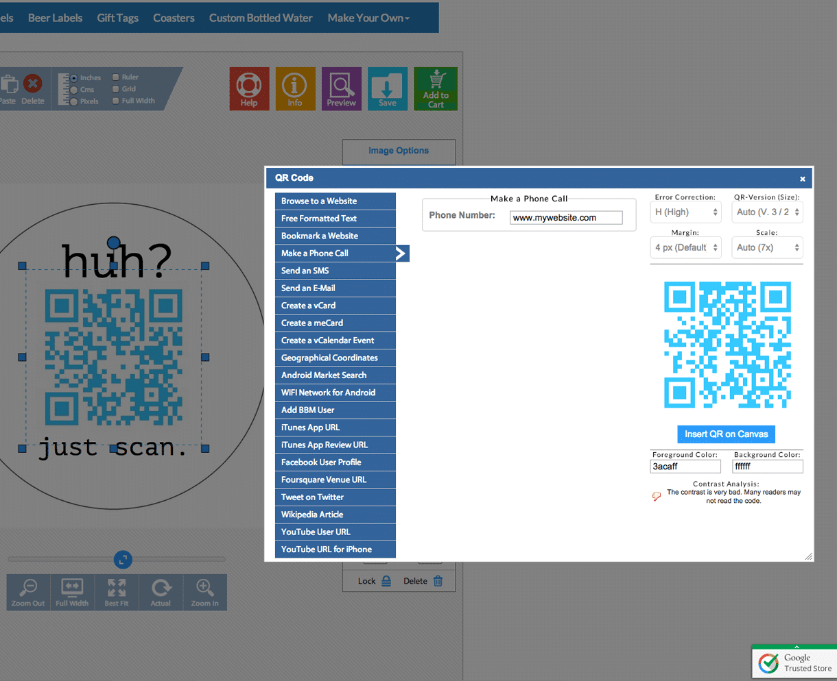 qr code sticker template